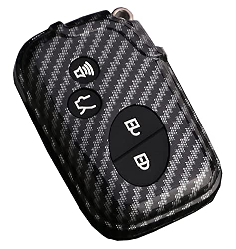Key Fob Cover Case Fit for 2005-2018 Lexus ES350 GS300 GS350 GS430 GS450h ISC IS250 IS350 LS460 LS600h Keyless Entry Remote Case Holder ABS Carbon Fiber Pattern (Black)