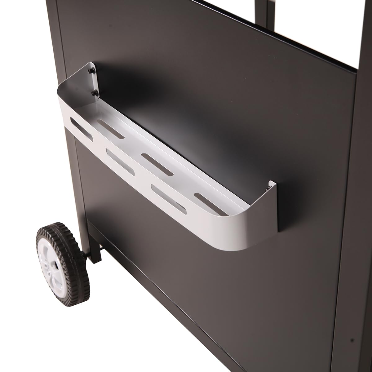 LOFOTEN - Barbecue Gaz 3 brûleurs - Puissance 8,4 kW - 106.5x57.5x104.5cm - Capot de fermeture avec thermomètre - 2 Grilles en acier chromé, 2 Etagères latérales, 1 Plateau bas - 2 Roues - Noir