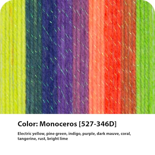 Image of Lion Brand Yarn, Mandala Sparkle DK Weight Yarn for Crochet, Knitting, and Crafts, Monoceros, 3 Pack, Multicolor Acrylic Fiber for Glittery Garments, Kids Stuffies, and Soft Blankets