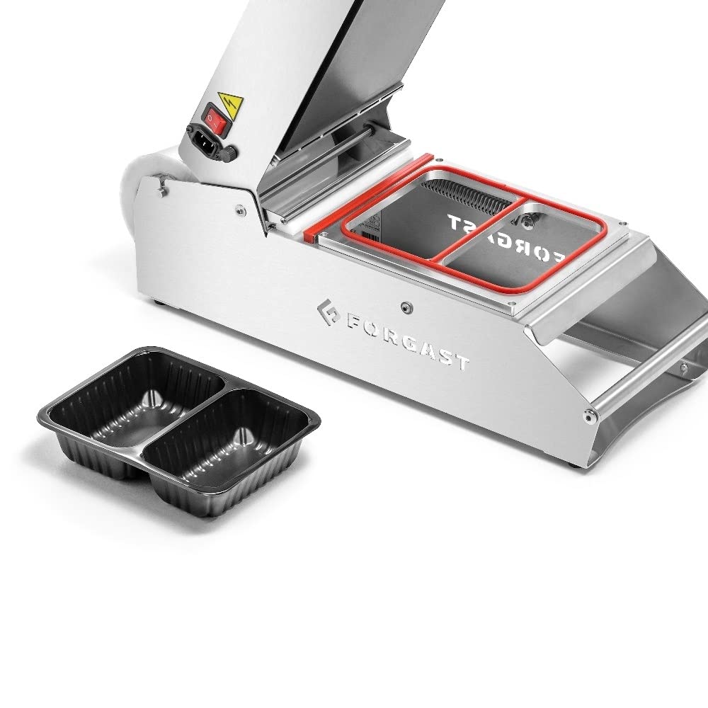 Macchina Sigillatrice per Vaschette, Macchina Sottovuoto Semi-Automatica, con Matrice, per Ristoranti e Macellerie, Dimensioni 56,5x26x22 cm, Potenza 655 W