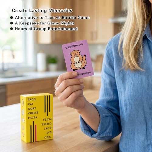 UPEOXT Taco Cat Goat Cheese Pizza Card Game, Canadian Version Party Card Games, Fun Pizza and Taco, Goat Cheese Pizza, Fast Paced Board Games for 10 to 15 Minutes of Fun, One Size, Durable Cards - 3