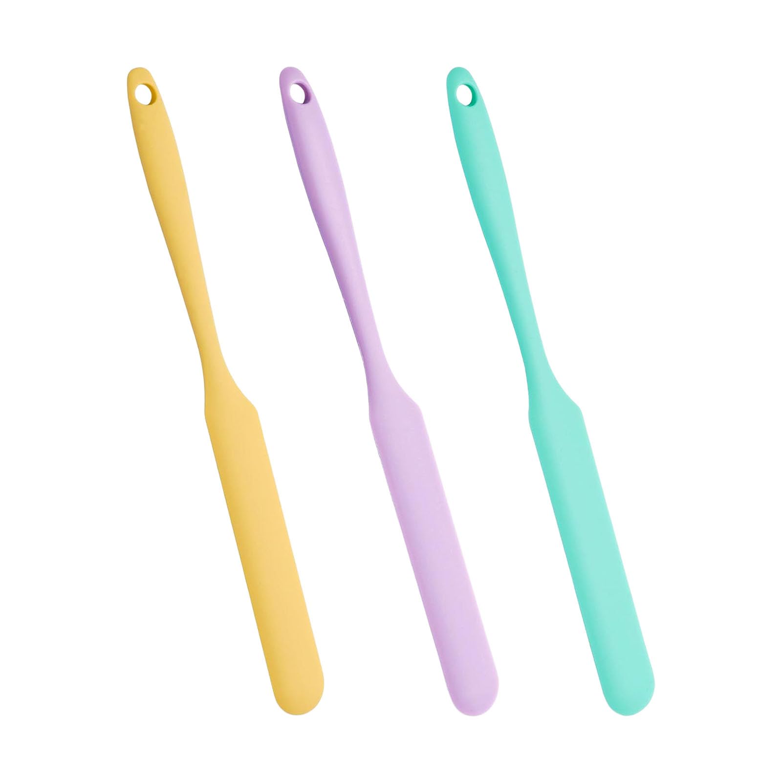 ZEPFJHE 3PCS Silicone Spatulas Hanging Holes Multiuse Tools for Mixing Folding and Spreading Ingredients Flexible Elastomer Scrapers