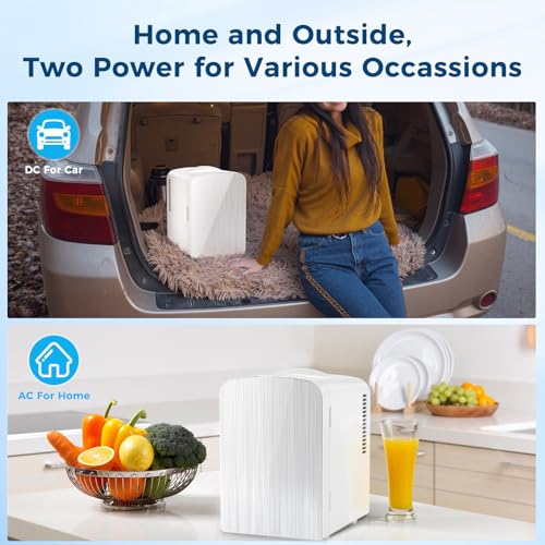 Image of Antarctic Star Compact Refrigerator,Small Cooler for Cosmetics, Beverage and Food,Portable Mini Fridge,Skin Care 4L Capacity /6 Cans, Cooler and Warmer for Bedroom, Car, Office & Dorm,White