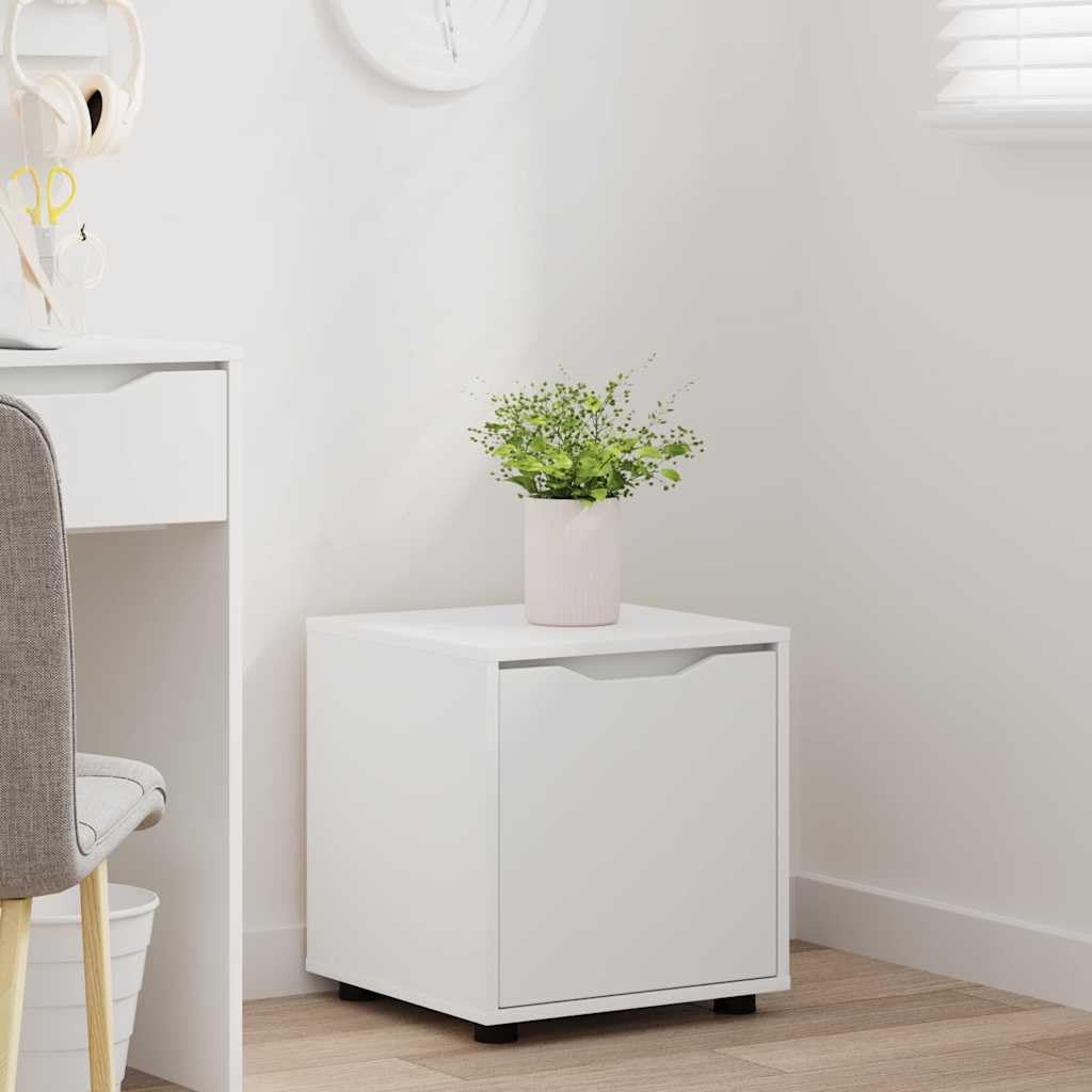 Badezimmerschrank Weiß, 40,5 x 40 x 44 cm Badschrank aus Holzwerkstoff mit Schublade und Fach, moderner Unterschrank für Kosmetik und Handtücher, minimalistisches Design