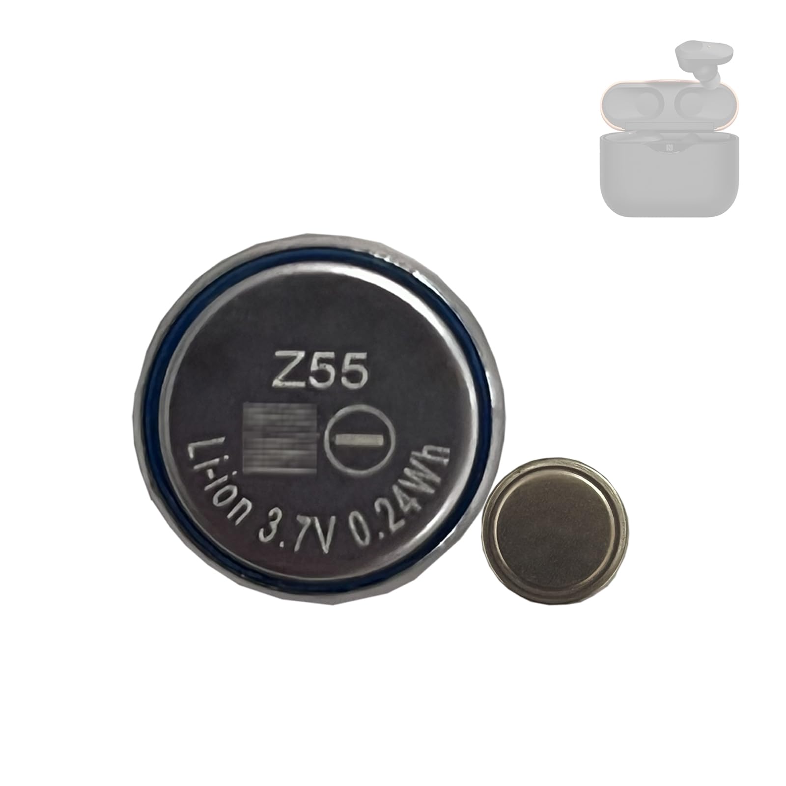YUFEEI 2 stuks Z55H batterij en oplaadbare batterijen, voor WF-1000X WF-1000XM4 WF-1000XM3 WF-SP900 WF-H800 met zelfklevend gereedschap 3,85 V 70mAh