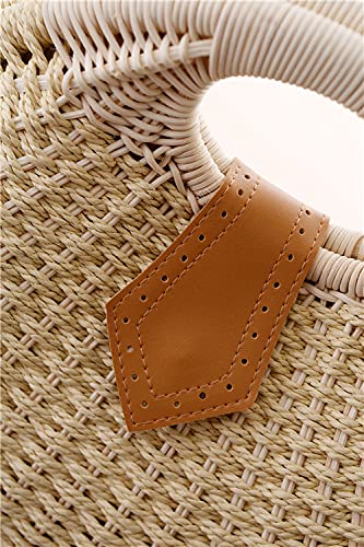 Borsa da spiaggia fatta a mano in paglia per le donne Borsa tote intrecciata estiva Borsa in rattan Hobo Boemia Vacanza Shell Box Borse
