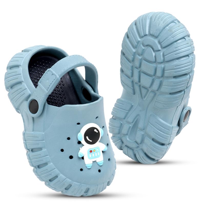 Image of Unisex Kids Clogs Soft Anti Skid Mules Sandals with Adjustable Back Strap Indoor & Outdoor Slipper for Boys & Girls Everyday Use Waterproof Jibbex Slides
