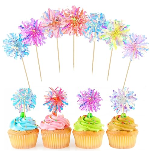 ZYEKIU 35 Pezzi Stuzzicadenti Decorativi, Topper Torta Compleanno Colorato, Decorazioni Torta Compleanno Creatività, Stuzzicadenti per Feste Lucente per Riunioni di Famiglia Matrimoni Compleanni