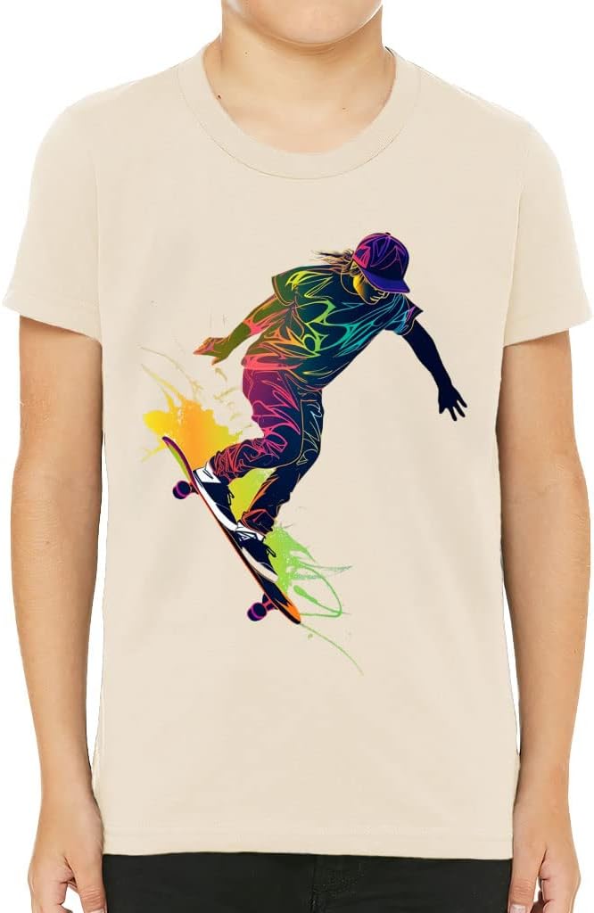 Skate Print Kids' T-Shirt - Graphic Art T-Shirt - Themed Tee Shirt for Kids