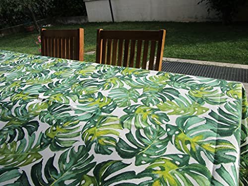 Pago Poco I pay little New!!! Spring-Summer 2022 collection!!! Multipurpose Furnishing Cover Green Leaf Pattern 100% Cotton Made in Italy!! (140x270cm) - Image 4