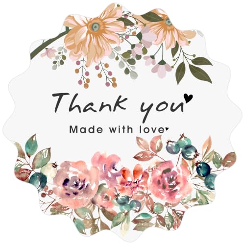 Image of Trifirt Self Adhesive Thank You Stickers for Packaging | Waterproof Vinyl Labels for Small Business, Gift Wrapping, Envelopes, Boxes & Mailers | Strong Adhesive, Easy Peel & Stick (Pattern 8)