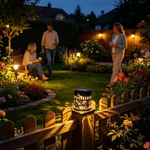 Luces solares para valla pack de 2 proyectores impermeables exteriores 3