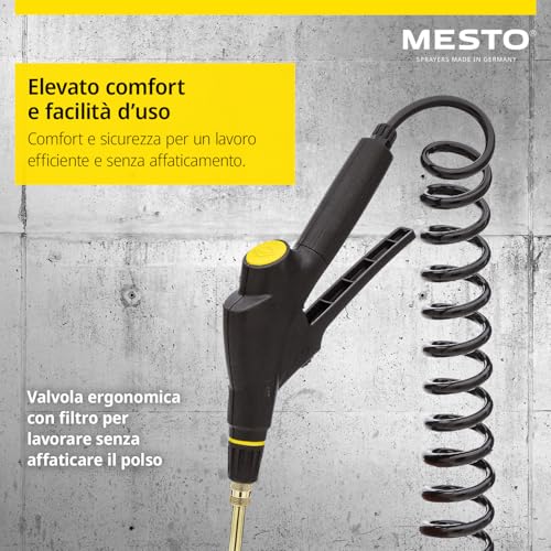 MESTO FERROX Plus 6 Hochdrucksprühgerät 6L Set inkl. MESTO Köcher | Drucksprüher 6 Bar | Schalölspritze für Bauchemikalien | Drucksprühflasche Industrie | Ölsprüher | Pumpsprüher | Flachstrahldüse