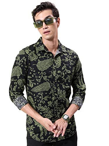 Image of Ketch Men Cotton Slim Fit Printed Full Sleeve Shirt