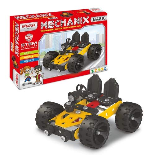 Mechanix Basic 90 Metal Pieces, STEM/STEAM Educational Toy, Building and Construction Set for Boys and Girls Age 7+ - Birthday Return Gift