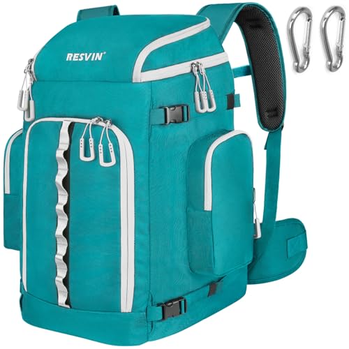 RESVIN Ski Boot Bag, 65L Durable Travel Backpack, 1682D Nylon Waterproof Snowboard Boot Bag, Skiing and Snowboarding Travel Luggage for Helmet, Goggles, Gloves, Outerwear & Accessories by RESVIN - Used condition - US$39.24