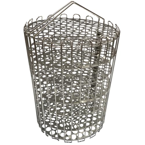 Quality Industries Fry Basket, Stainless Steel, Clamshell, 6HD, 297mm (11.7in) Diameter, 400mm (15.7in) Height