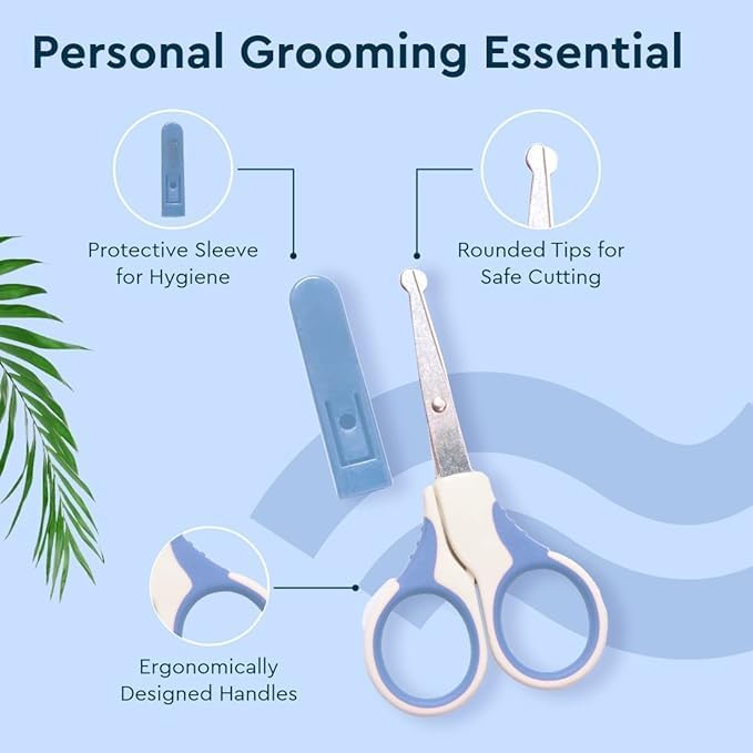 Image of Precision Pubic Hair Trimming Scissors | Rounded Tips for Safe Grooming | Multipurpose Shears for Men and Women | Stainless Steel with Easy Handling | Comes with Hygeine Cap
