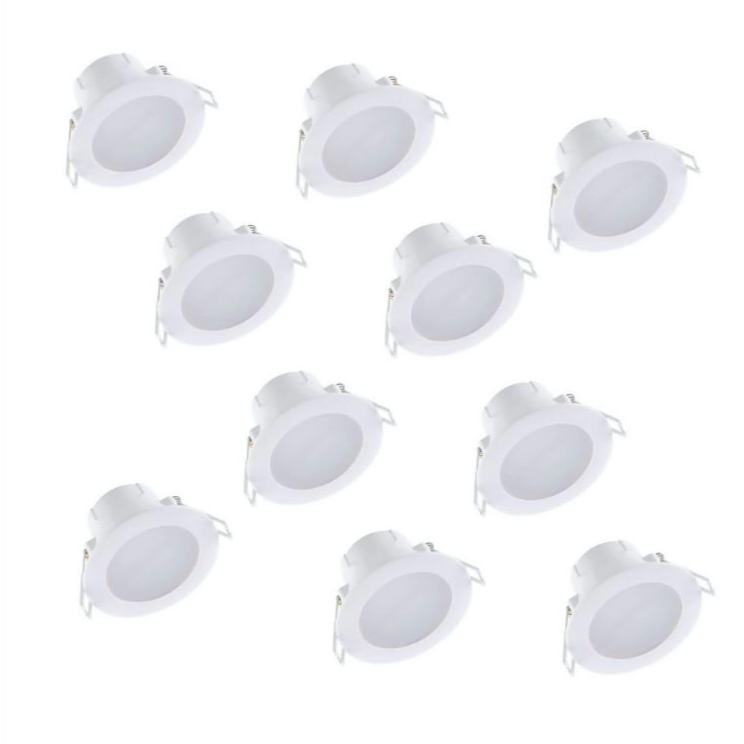 Set of 10 CCT LED Bathroom Downlights - White IP44 Recessed - Tunable White 3000K/4000K/6500K - 6W - Dimmable