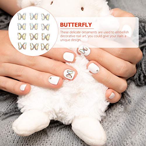 Lurrose 12pcs 3D Schmetterling Nail Art Ornamente Stilvolle Nagel Dekor Maniküre Zubehör – Bild 6