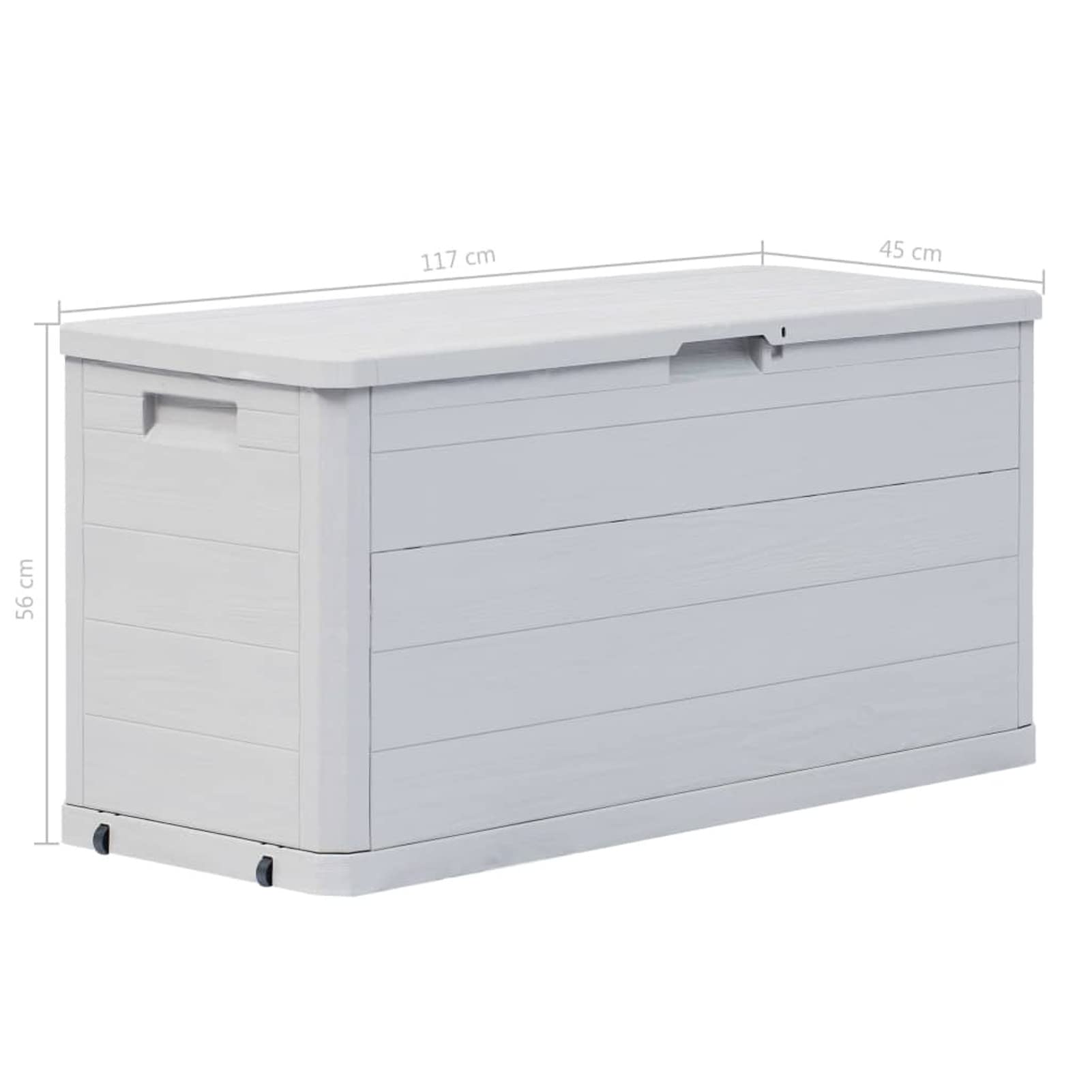 Coffre de jardin avec coffre extérieur 280 l gris clair
