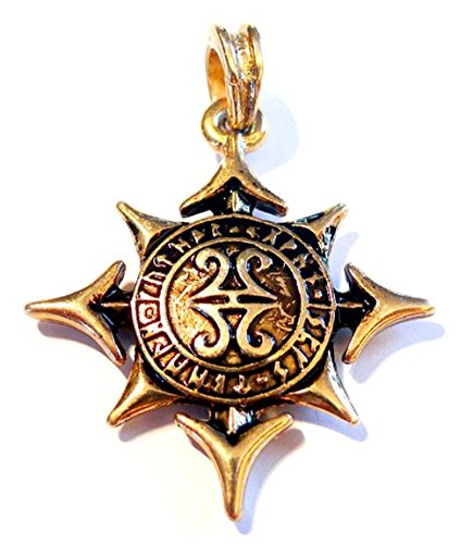 Pendentif étoile des Ases Germanenschmuck couleur dorée sans gemme