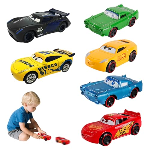 WDKXCN Coches para Niños, 6 Piezas Coches Juguete, Metalicos Mini Coches Cars Dibujos Animados, Autos Fundidos a Presión para Niños Mayores de 3 Años Cumpleaños