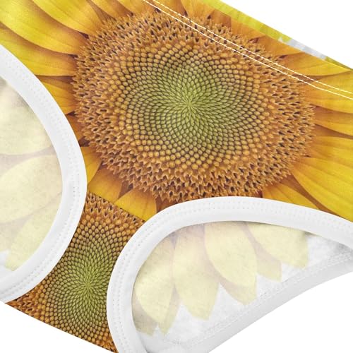 Cotton Girls Underwear Toddlers Bright Yellow Sunflower Petals Floral Panties for Girl Animals Briefs Underpants 2t4