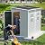 CDCASA 4x8 FT Resin Lean to Shed, Waterproof Outdoor Storage Sheds with Floor & Lockable Door & 2 Windows, Vent, Outside Plastic Tool Shed for Backyard Patio Poolside Lawn, Gray