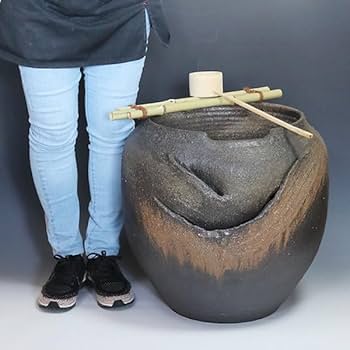 電動つくばい 湧き水つくばい 循環式 噴水 和風 日本 Amazon.co.jp: 信楽焼 さざなみ 湧き水つくばい 電動つくばい