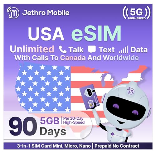 Jethro Mobile Prepaid eSIM – 90 Day Plan with Unlimited