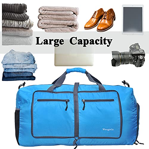 Image of Woogwin Travel Duffel Bag Large Foldable Waterproof Overnight Bag for Beach Swim Bags Pool Sports Gym