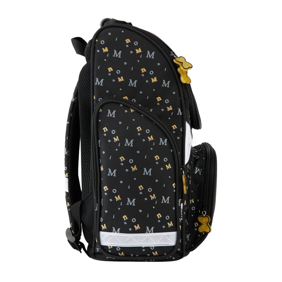 Goldkids - Schulranzen für Jungen und Mädchen, 13er-Set - Schul-Rucksack für Kinder mit Federmäppchen - Schuhbeutel, Brotdose, Trinkflasche und Hausaufgabenheft - Minnie Maus Motiv - 1-3 Klasse