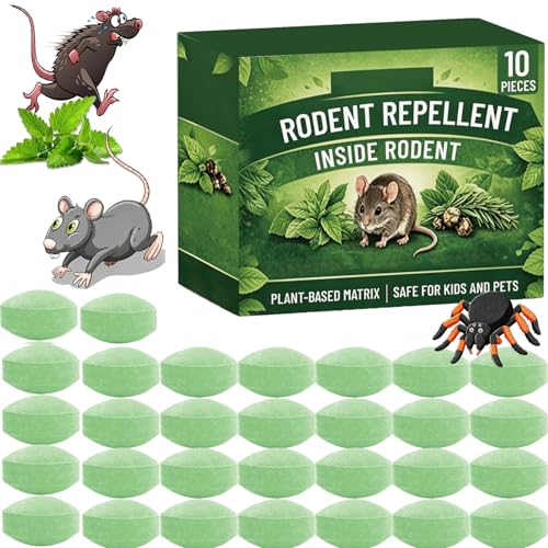 30 Paquetes Repelente de Ratones de roedores,10/20/30 pcs Natural Repelente， para Roedores, Mosquitos, Hormigas, Ratas, Arañas, Cucarachas, Moscas, Interiores y Exteriores Eficaz (30-Paquetes)