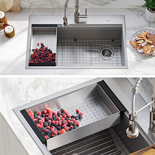 Kraus Stainless Steel 16.75 in Workstation Kitchen Sink Colander CS-6 - image 8