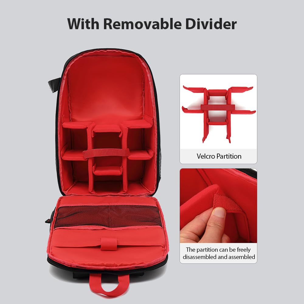 Andoer Zaino per Fotocamera DSLR per Fotografi Professonale Custodia Fotocamera Impermeabile di Grande Capacità Zaino per Fotografia Borsa per Fotocamera Resistente all'acqua con Supporto