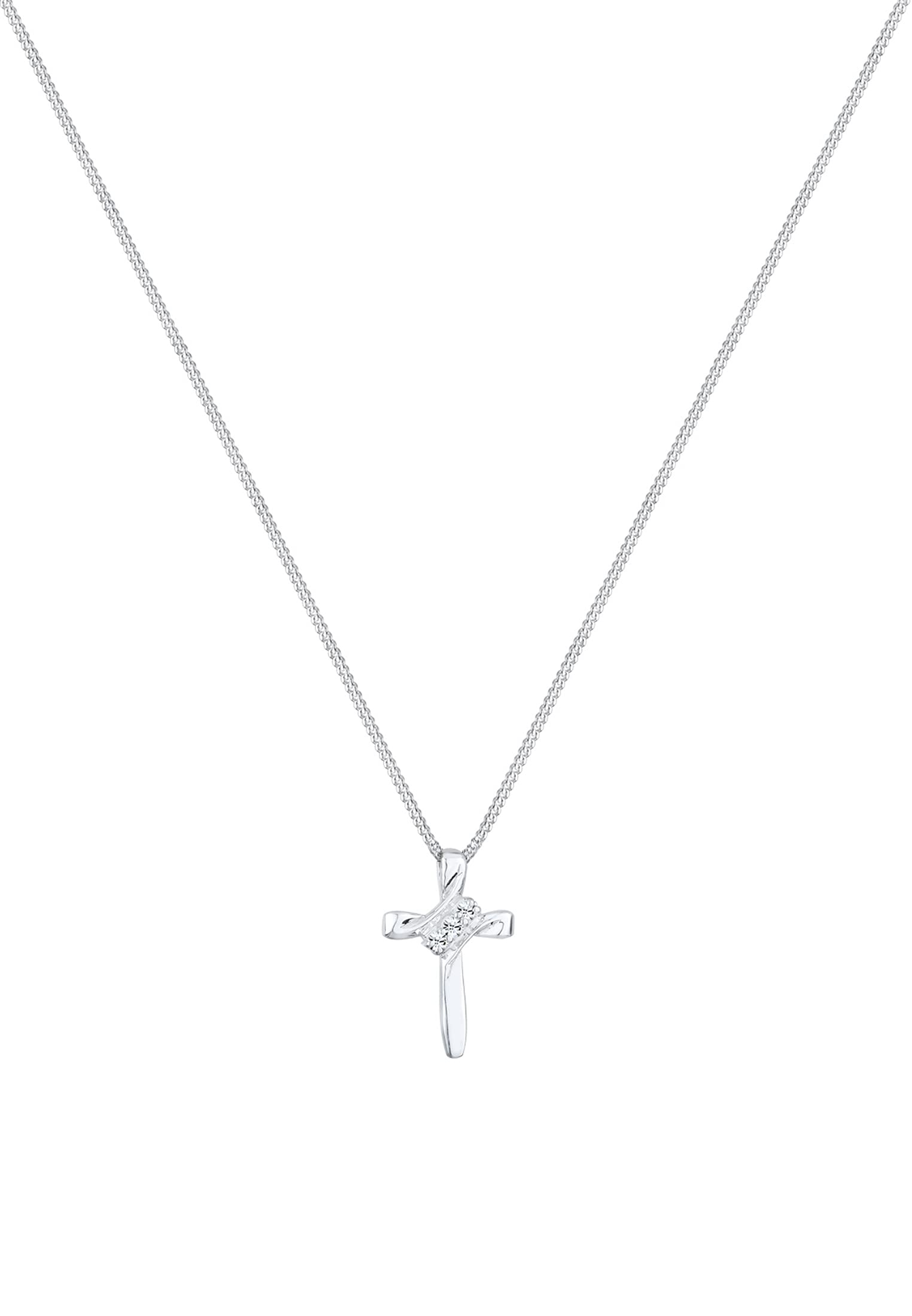 Elli Collana con Ciondolo a Forma di Croce, con Cristalli Swarovski da Donna, in Argento 925