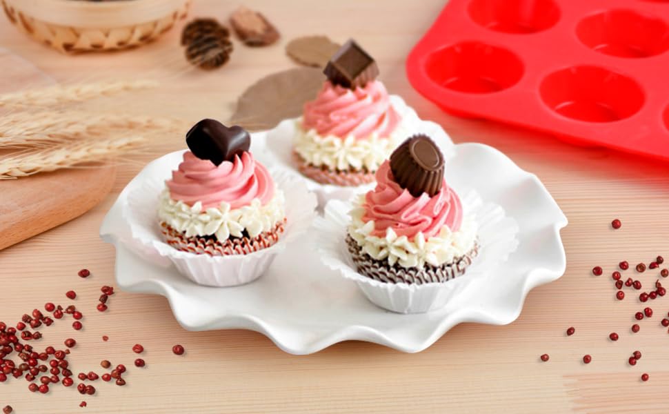 Image of CAKETIME Silicone Muffin Pan Set - Mini 24 Cups, Regular 12 Cups Cupcake Pan, Jumbo 6 Cups Muffin Pan Silicone Bakeware for Baking Set of 3