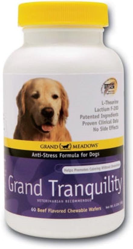 Grand Tranquility Dog Calming Formula Non-Drowsy Beef Chewable Tablets Treats