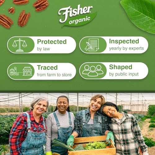 Image of Fisher Organic Pecans Halves, 16 oz Resealable Bag, Raw Pecans