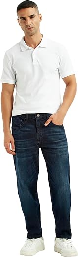 Men's 505 Dark-Blue Straight fit mid Rise Jeans