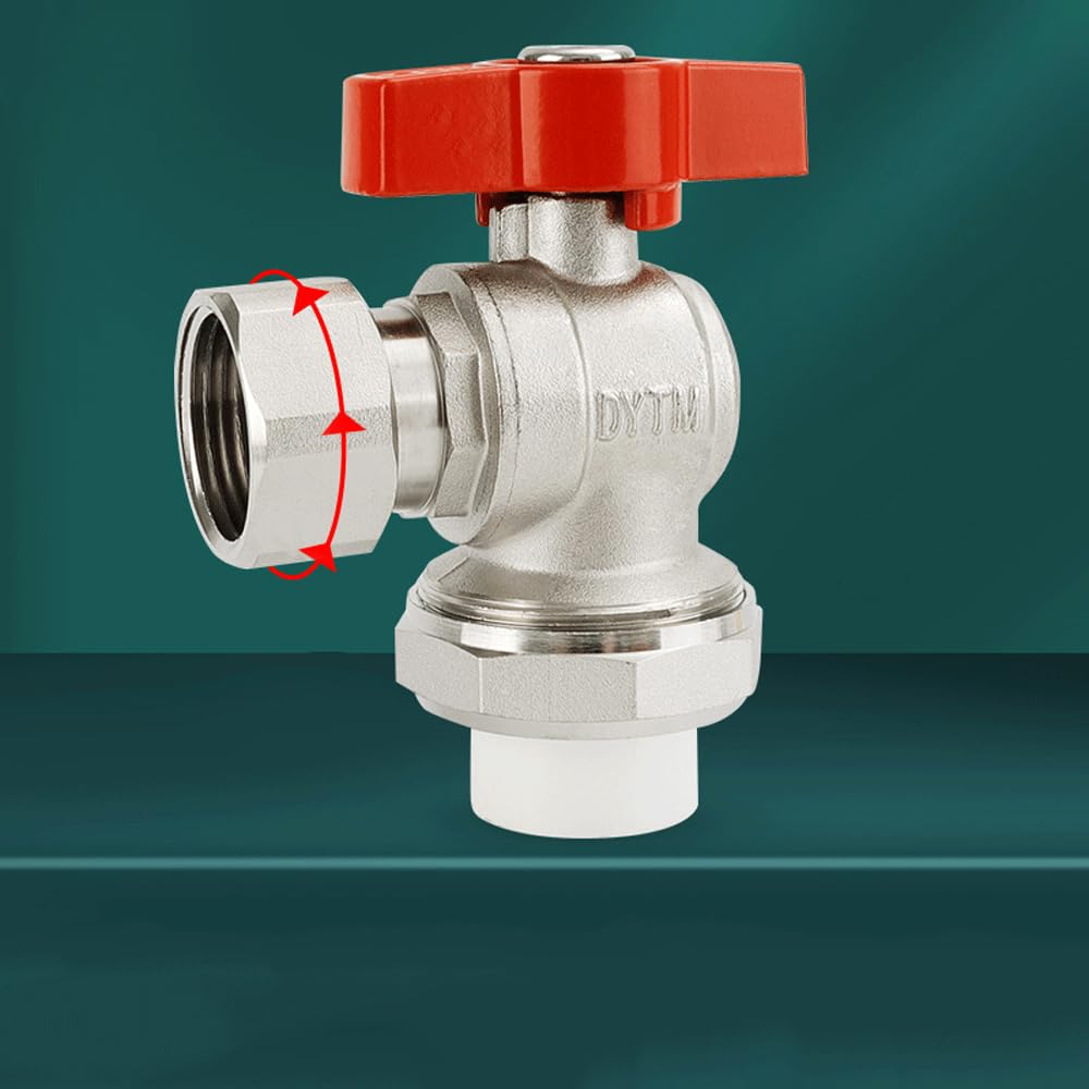 Tubería de Agua de 1" BSPP Hembra con Rosca de Codo y unión esférica, Accesorio for medidor de Agua, Tubo de latón de 25 mm/32 mm.(32mmx 1 Inch)