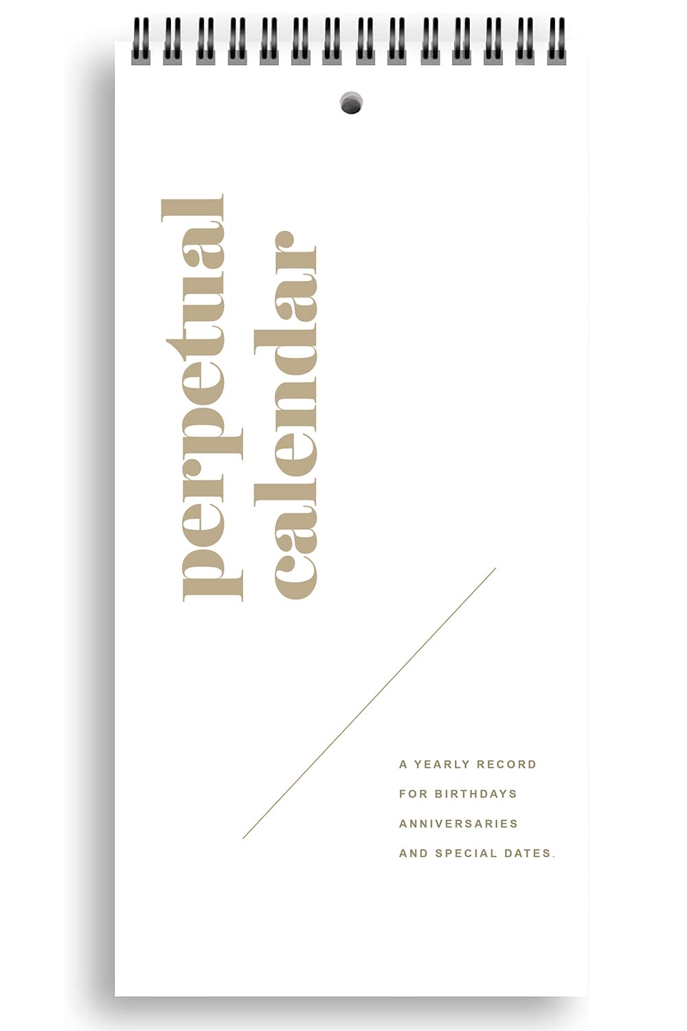 v2croft Perpetual Calendar, 5" x 10" Minimalist Special Event Reminder Calendar Book