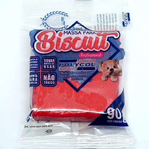 Massa Para Biscuit, Polycol, 90 Gramas, Vermelho Intenso