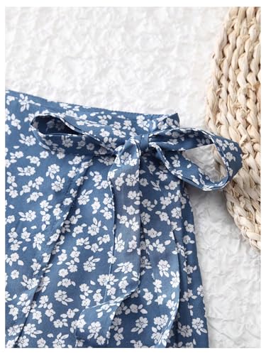 Milumia Women's Ditsy Floral Tie Side Wrap Skirt Flared A Line Short Skirts Boho Mini Skirts4