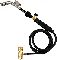 Maçarico Cano Duplo Hiatsu JH-3DSV com Mangueira 1,5m e Acendedor Automático para Solda, Brasagem, Aquecimento e Refrigeração Ferramenta Profissional HVAC-R Ar Condicionado Split em Latão