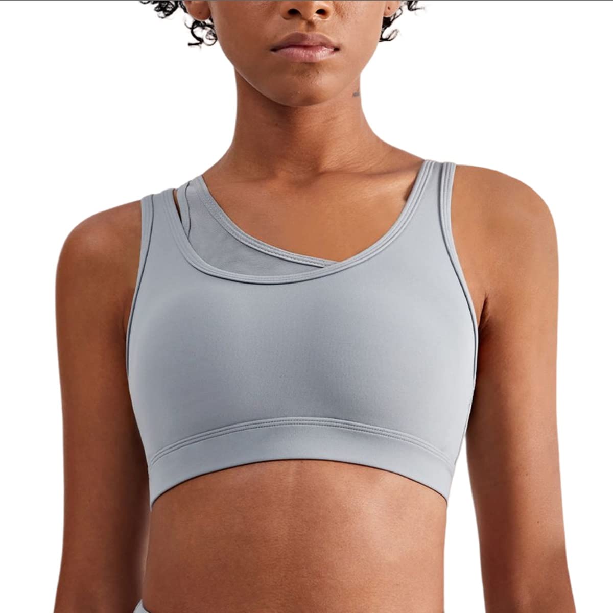 Sujetador deportivo azul de alta sujeción textil premium para yoga en talla XL