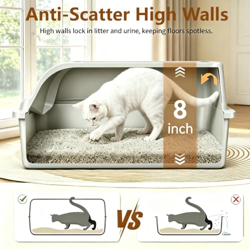 Arenero de Acero Inoxidable Grande 2-Pack para Gatos miniatura 6