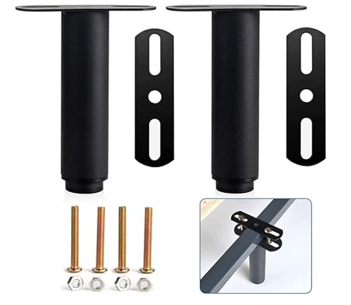 Toolzia Adjustable Bed Legs, Metal Retractable Heavy Duty Bed Center Frame Slat Support Leg,Suitable for Cabinet Sofa Bed Frame Replacement Parts 2 Pcs (7-13inch, black)