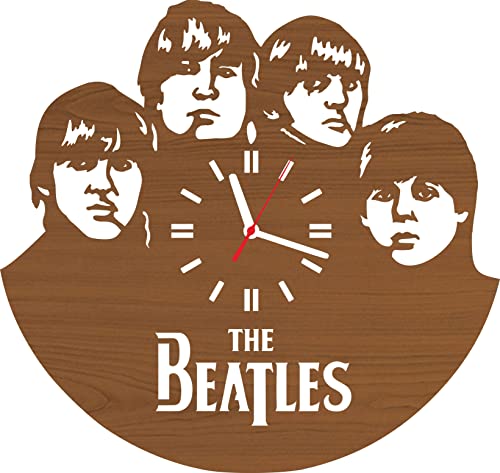 Fait à la Main en Bois Horloge Murale The Beatles Cadeaux pour Homme Femme Lui pour Elle Les Fans Lover|Music… - Les Beatles, Paul McCartney, John Lennon, RIngo Starr, George Harrison Fait à la Main en Bois Horloge Murale The Beatles Cadeaux pour Homme Femme Lui pour Elle Les Fans Lover|Music…